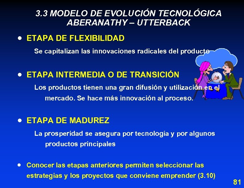 3. 3 MODELO DE EVOLUCIÓN TECNOLÓGICA ABERANATHY – UTTERBACK · ETAPA DE FLEXIBILIDAD Se