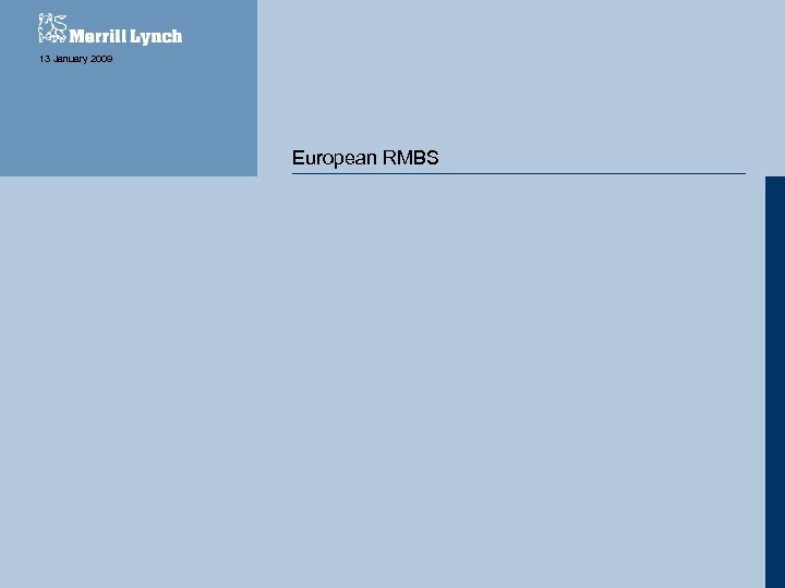 13 January 2009 European RMBS 