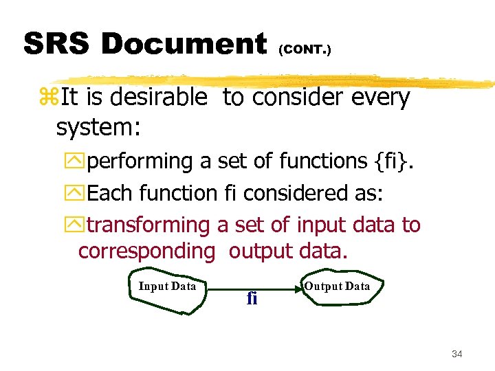 SRS Document (CONT. ) z. It is desirable to consider every system: yperforming a