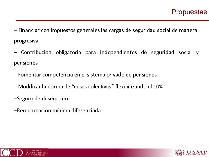 Propuestas – Financiar con impuestos generales las cargas de seguridad social de manera progresiva