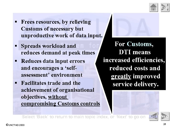 End § Frees resources, by relieving Customs of necessary but unproductive work of data