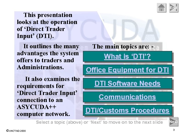 End This presentation looks at the operation of ‘Direct Trader Input’ (DTI). It outlines