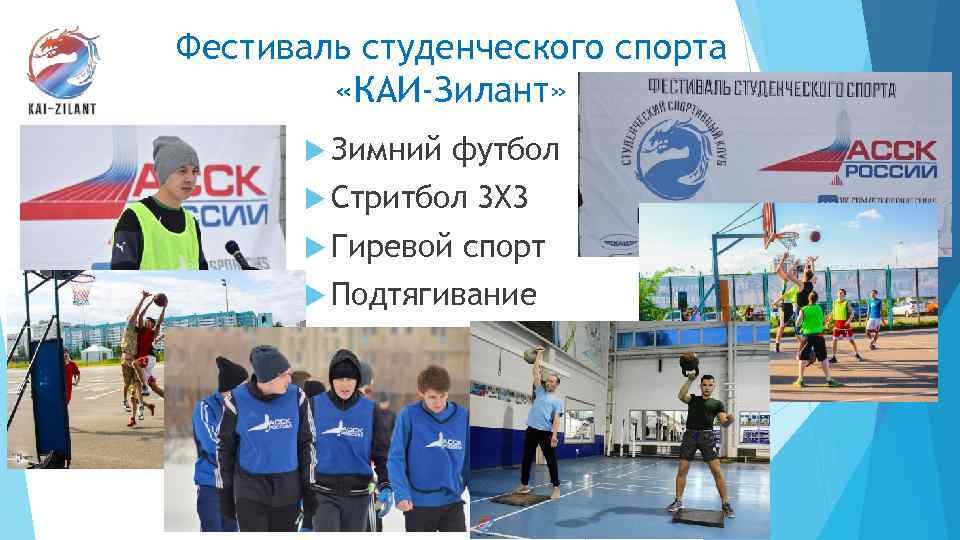 Фестиваль студенческого спорта «КАИ-Зилант» Зимний футбол Стритбол Гиревой 3 Х 3 спорт Подтягивание 