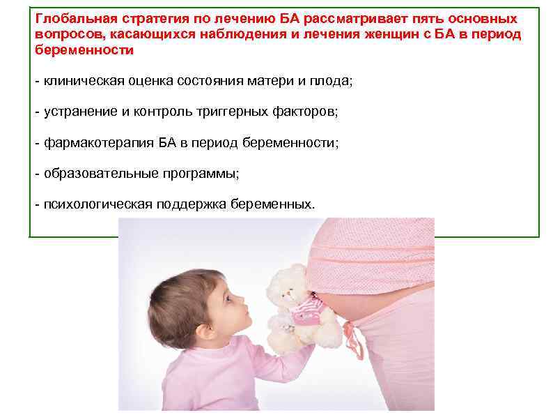 Глобальная стратегия по лечению БА рассматривает пять основных вопросов, касающихся наблюдения и лечения женщин