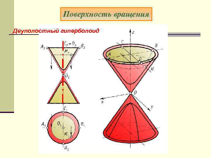Поверхность вращения Двуполостный гиперболоид 