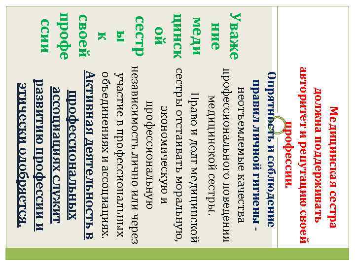 Уваже ние меди цинск ой сестр ы к Медицинская сестра должна поддерживать авторитет и