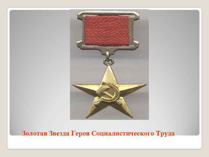 Золотая Звезда Героя Социалистического Труда 