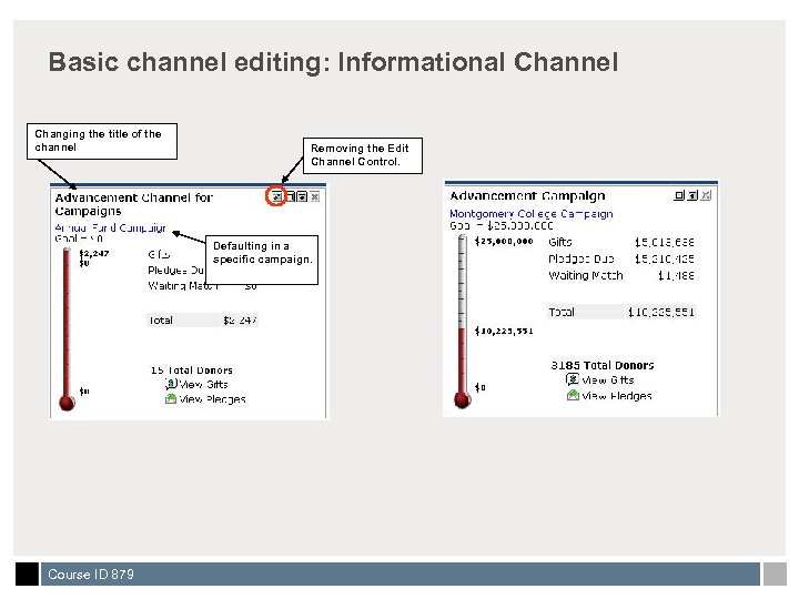 Basic channel editing: Informational Channel Changing the title of the channel Removing the Edit