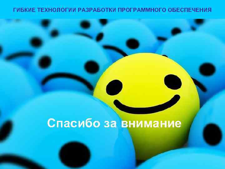 ГИБКИЕ ТЕХНОЛОГИИ РАЗРАБОТКИ ПРОГРАММНОГО ОБЕСПЕЧЕНИЯ Спасибо за внимание 