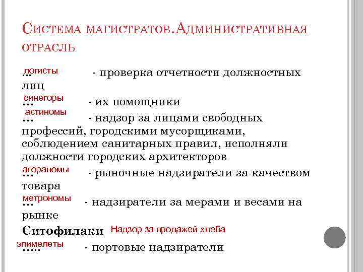 СИСТЕМА МАГИСТРАТОВ. АДМИНИСТРАТИВНАЯ ОТРАСЛЬ логисты. . . - проверка отчетности должностных лиц синегоры …