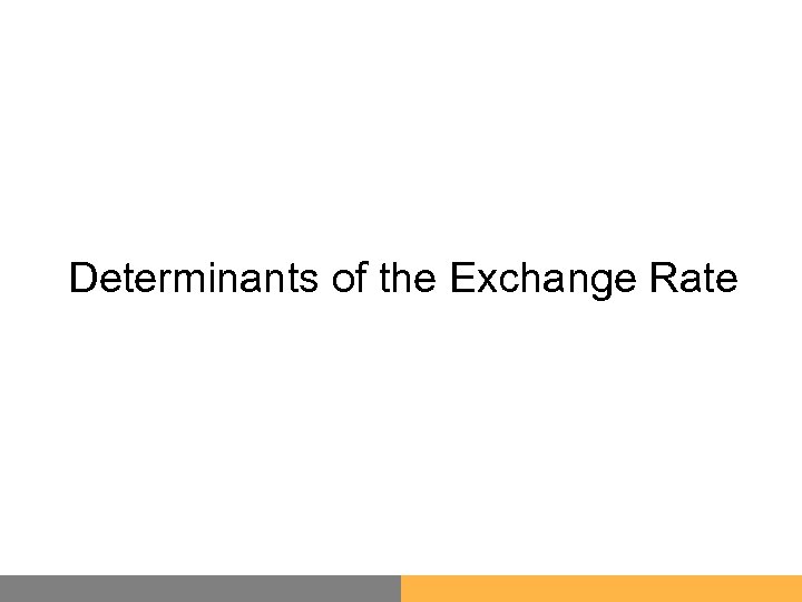 Determinants of the Exchange Rate 