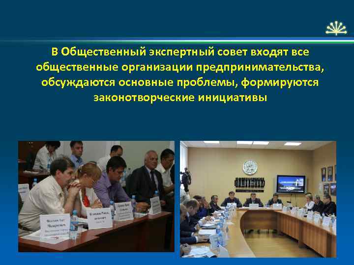 В Общественный экспертный совет входят все общественные организации предпринимательства, обсуждаются основные проблемы, формируются законотворческие