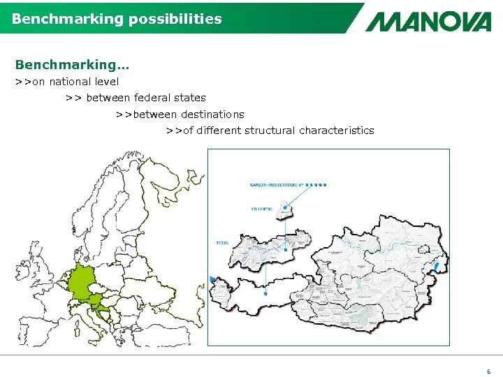 Benchmarking possibilities Benchmarking… >>on national level >> between federal states >>between destinations >>of different