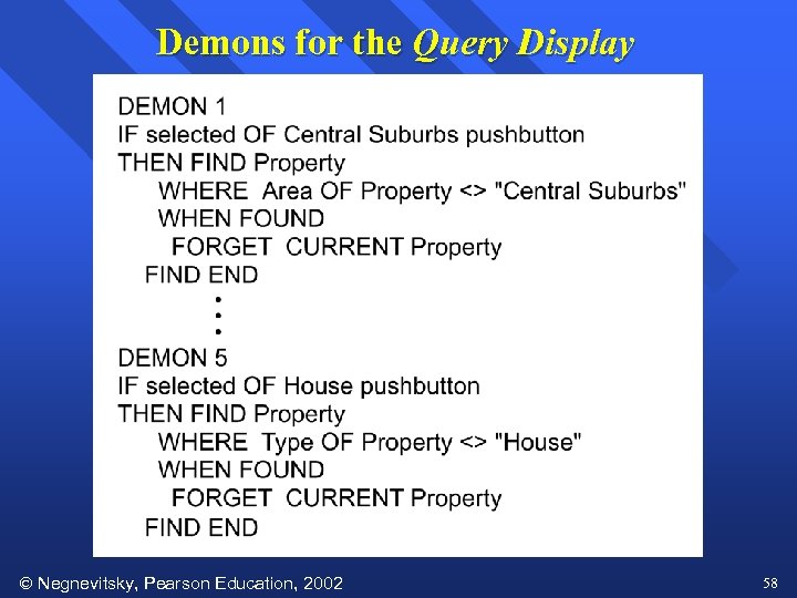 Demons for the Query Display Negnevitsky, Pearson Education, 2002 58 