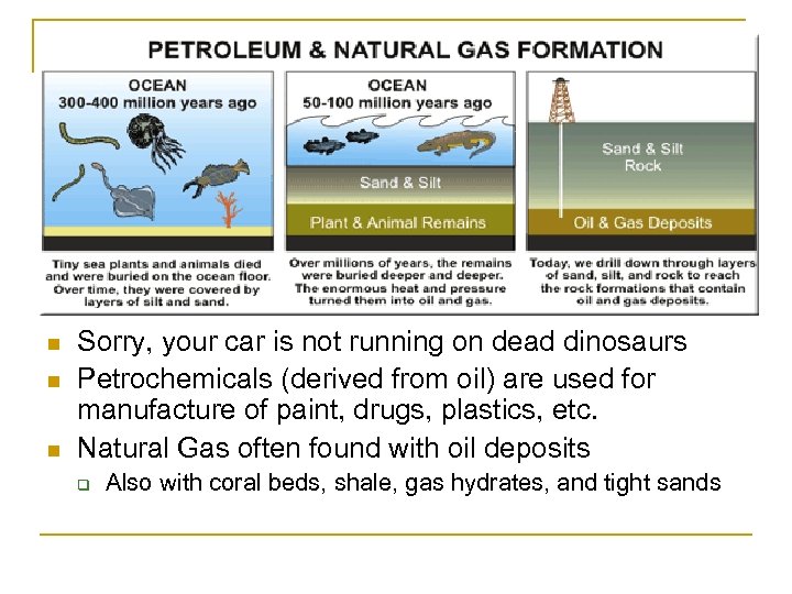 n n n Sorry, your car is not running on dead dinosaurs Petrochemicals (derived