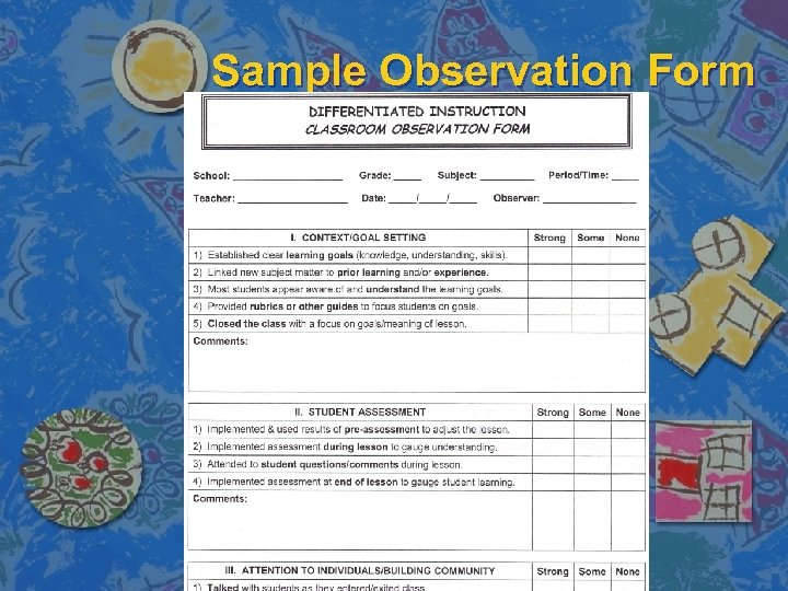 Sample Observation Form 
