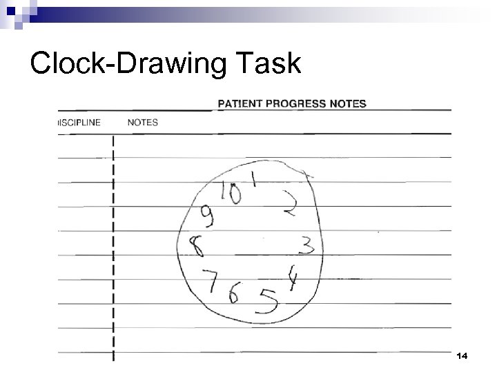 Clock-Drawing Task 14 