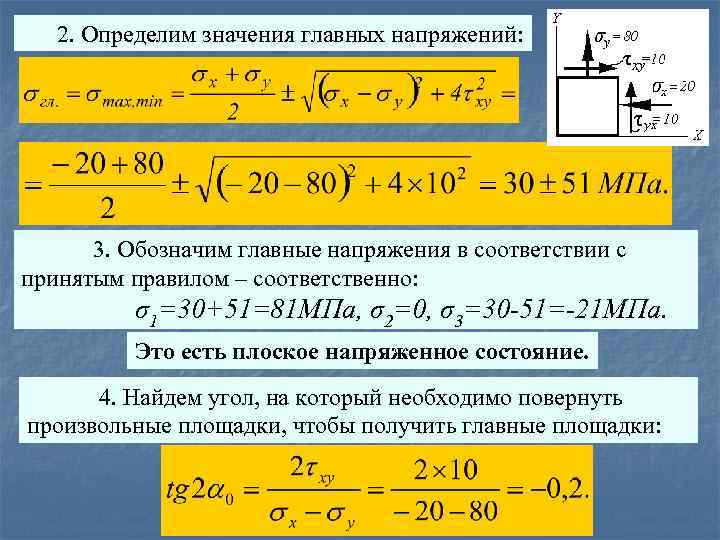 Определите действующие напряжения. Формула для определения главных напряжений. Главные напряжения формула. Как определить главные напряжения. Главные нормальные напряжения.