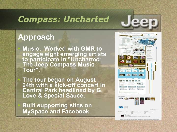 Compass: Uncharted Approach • Music: Worked with GMR to engage eight emerging artists to