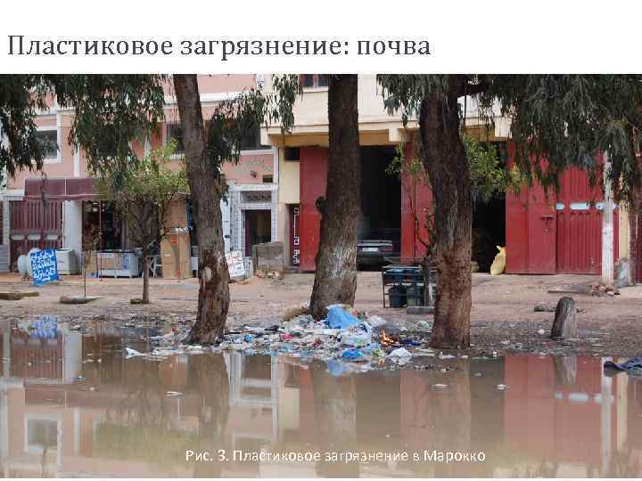 Пластиковое загрязнение: почва Рис. 3. Пластиковое загрязнение в Марокко 