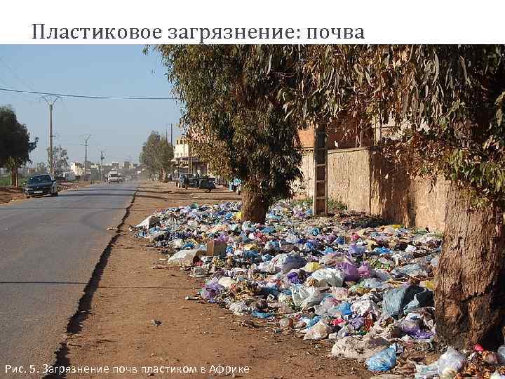 Пластиковое загрязнение: почва Рис. 5. Загрязнение почв пластиком в Африке 