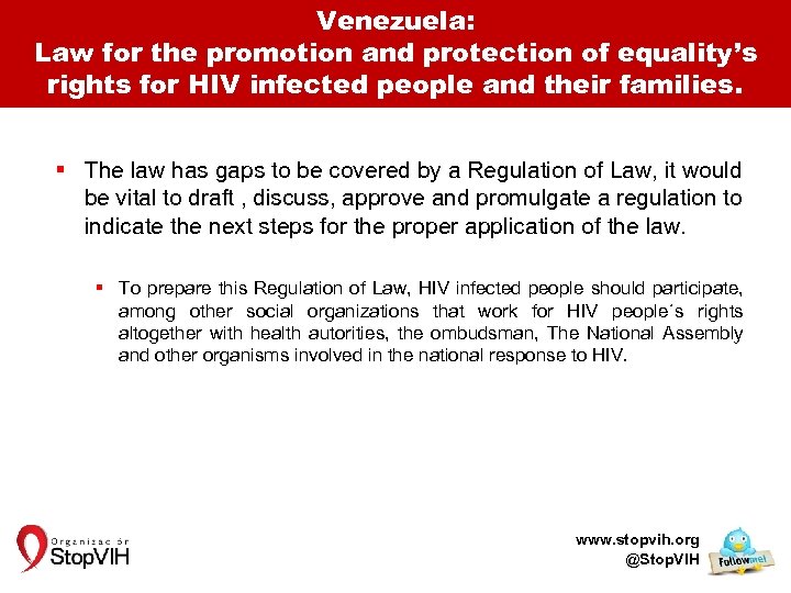Venezuela: Law for the promotion and protection of equality’s rights for HIV infected people