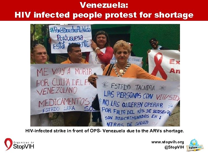 Venezuela: HIV infected people protest for shortage HIV-infected strike in front of OPS- Venezuela