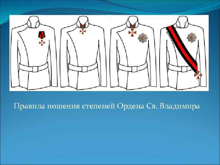 Правила ношения степеней Ордена Св. Владимира 