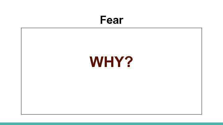Fear WHY? 