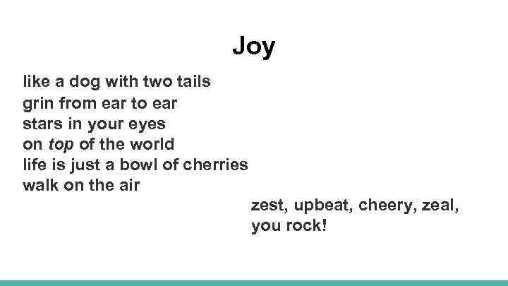 Joy like a dog with two tails grin from ear to ear stars in
