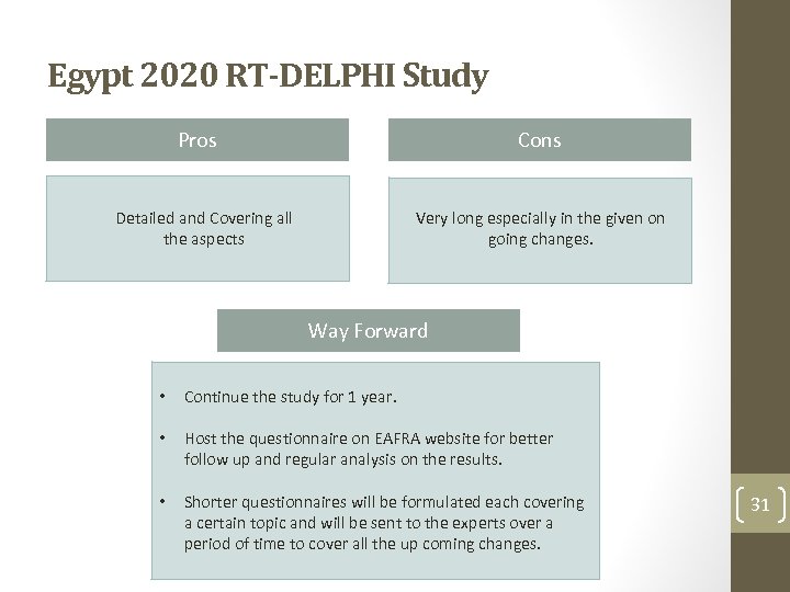 Egypt 2020 RT-DELPHI Study Pros Cons Detailed and Covering all the aspects Very long