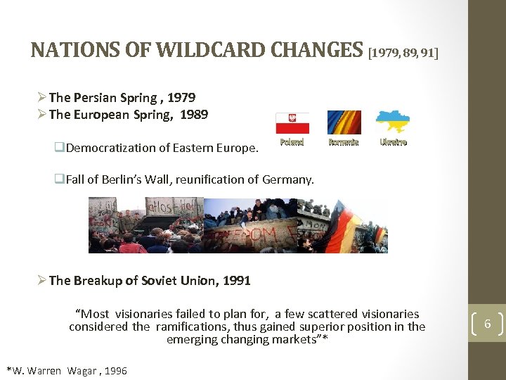 NATIONS OF WILDCARD CHANGES [1979, 89, 91] Ø The Persian Spring , 1979 Ø