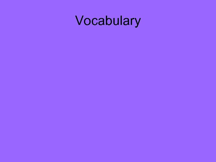 Vocabulary 