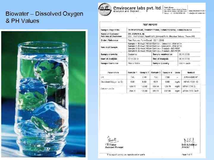 Biowater – Dissolved Oxygen & PH Values 