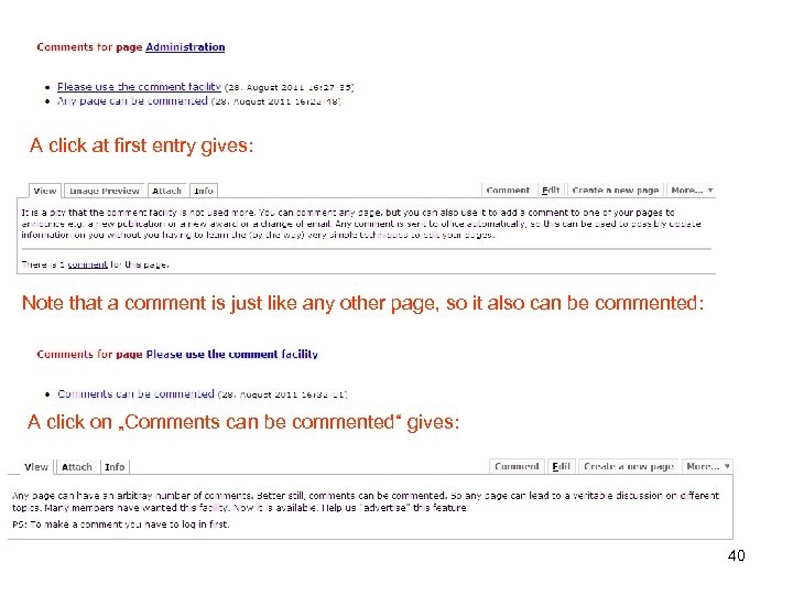 A click at first entry gives: Note that a comment is just like any