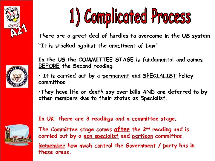 There a great deal of hurdles to overcome in the US system “It is