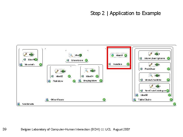 Step 2 | Application to Example 39 Belgian Laboratory of Computer-Human Interaction (BCHI) :