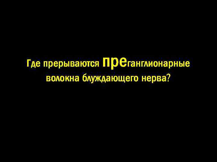 пре Где прерываются ганглионарные волокна блуждающего нерва? 