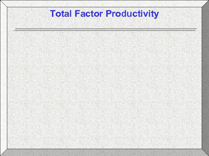 Total Factor Productivity 