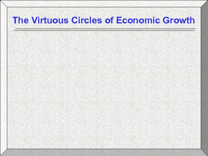 The Virtuous Circles of Economic Growth 