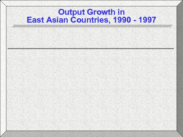 Output Growth in East Asian Countries, 1990 - 1997 