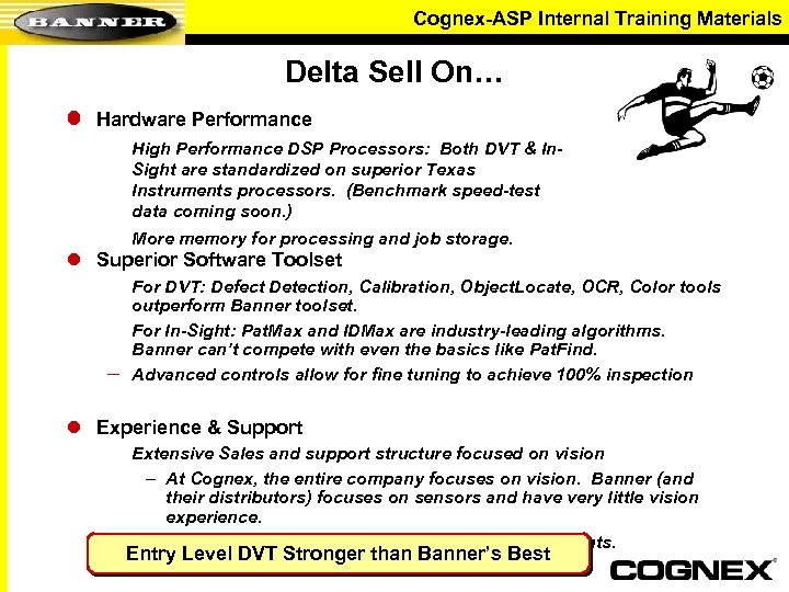 Cognex-ASP Internal Training Materials Delta Sell On… l Hardware Performance High Performance DSP Processors: