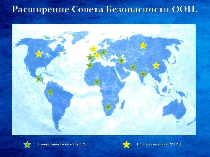 Расширение Совета Безопасности ООН. Непостоянные члены СБ ООН Постоянные члены СБ ООН 