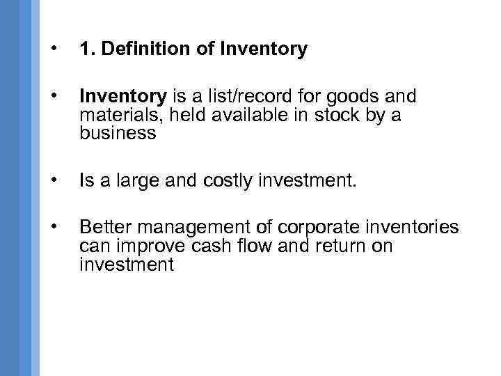 replenish inventory meaning