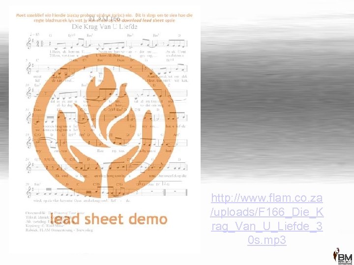 http: //www. flam. co. za /uploads/F 166_Die_K rag_Van_U_Liefde_3 0 s. mp 3 