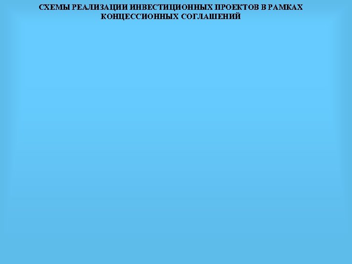 СХЕМЫ РЕАЛИЗАЦИИ ИНВЕСТИЦИОННЫХ ПРОЕКТОВ В РАМКАХ КОНЦЕССИОННЫХ СОГЛАШЕНИЙ 