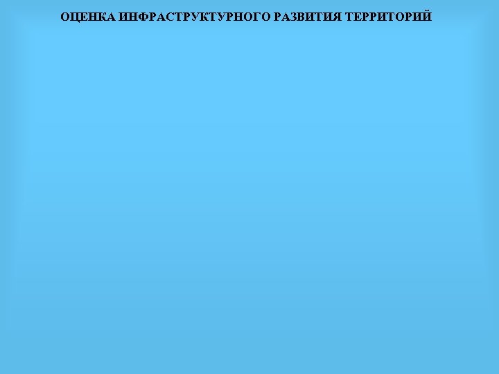 ОЦЕНКА ИНФРАСТРУКТУРНОГО РАЗВИТИЯ ТЕРРИТОРИЙ 