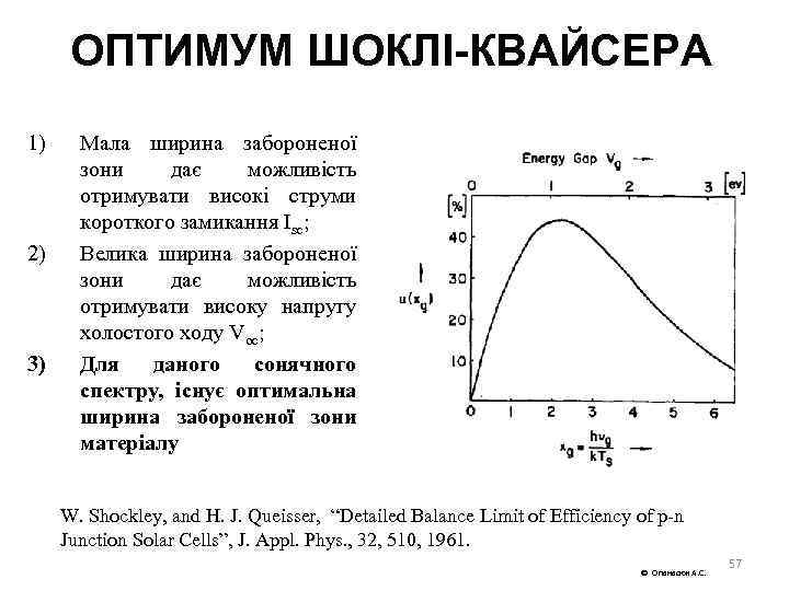 ОПТИМУМ ШОКЛІ-КВАЙСЕРА 1) 2) 3) Мала ширина забороненої зони дає можливість отримувати високі струми
