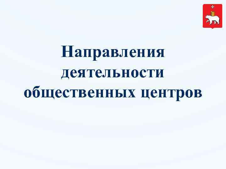 Направления деятельности общественных центров 