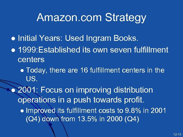 Amazon. com Strategy Initial Years: Used Ingram Books. l 1999: Established its own seven